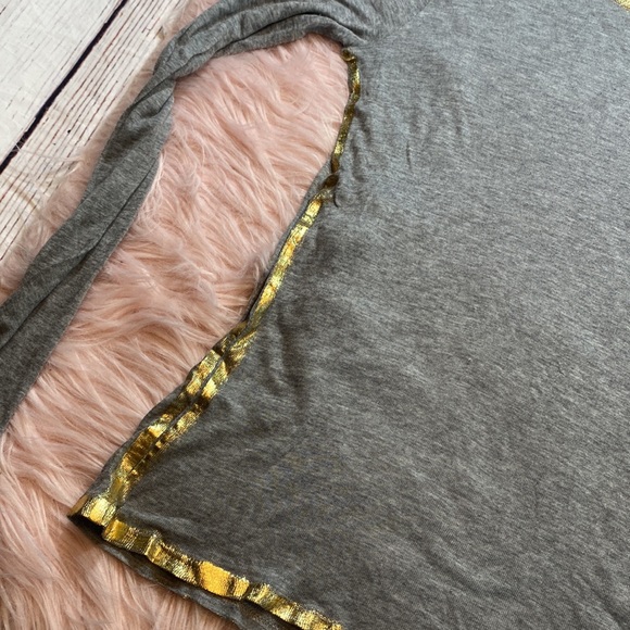 Zadig & Voltaire Willy Gold Grey Long Sleeve Tee sz XS - Picture 6 of 10